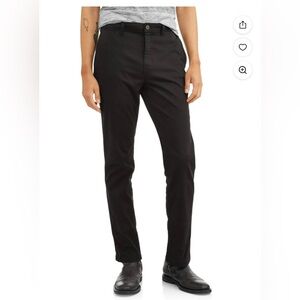 George Men Slim Casual Chinos, Men Size 33 x 30 , Black khakis
